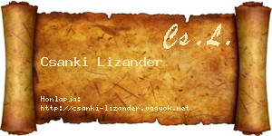 Csanki Lizander névjegykártya